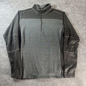 Kuhl Pullover Mens Large Gray 1/4 Zip Mock Neck Colorblock Hiking Long Sleeve